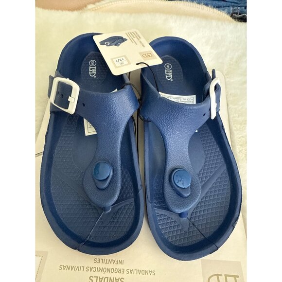 Lily & Dan Girl's Navy Lightweight Footbed sandal shoes size 13/1 NEW - Picture 4 of 4